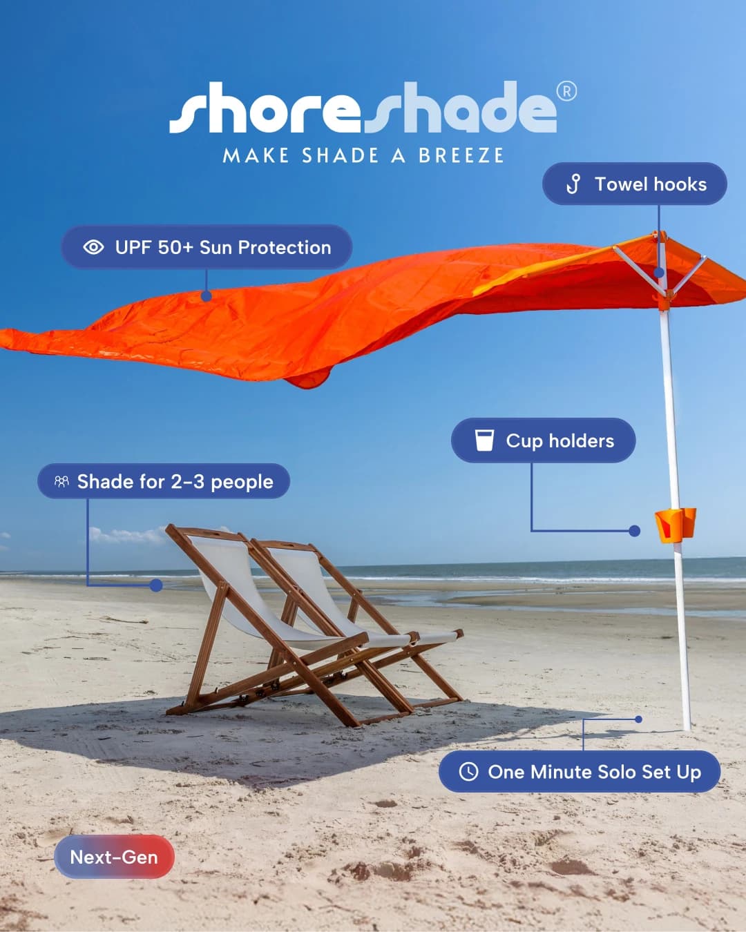 ShoreShade Sail (Sunrise Orange)